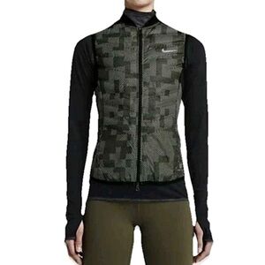 NIKE Running Vest Aeroloft Flash 800 Goose Down Military Green Camo Medium